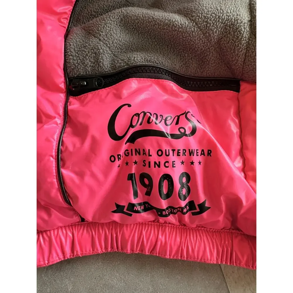 Converse Kids Pink Puffer Jacket Size XS